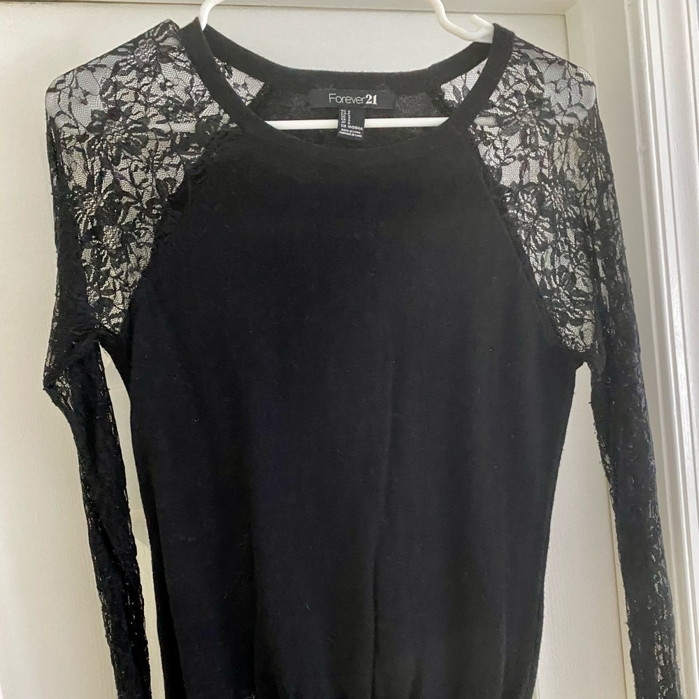 Forever 21 Lace Sleeve Sweater